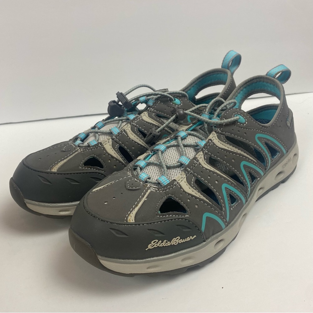 Eddie Bauer Stine Water Gray and Blue Hiking Multi Terrain Shoes 10 6000 793